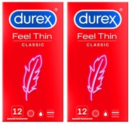 Kondómy Durex FEEL THIN CLASSIC, super tenké a nasadené, 24 ks.