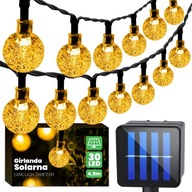 Garland Solárna lampa ŽIARENÉ GULIČKY 30xLED reťazec