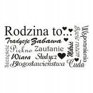 Nápis na stene, nápis, nálepka Rodina je...213