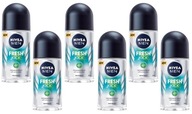 NIVEA Men Fresh Kick roll-on antiperspirant pre mužov 6x50ml