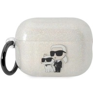 Karl Lagerfeld Glitter Karl&Choupette puzdro pre AirPods Pro 2 - priehľadné