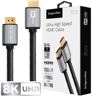 HDMI PREMIUM 2.1 ARC VYSOKORÝCHLOSTNÝ KÁBEL 8K 60HZ 0,9M