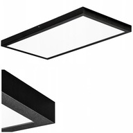 Prisadený LED stropný panel čierny obdĺžnikový 3680lm 60x30cm 36W