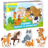 Sada vzdelávacích magnetov pre deti Farmárske zvieratá 21 ks.