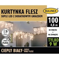 Cencový záves 100LED teplá biela 4,8m s bleskom