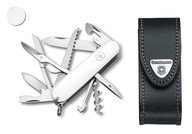 Victorinox 1.3713.7, vreckový nôž Huntsman + kožené puzdro 4.0520.3, 91 mm