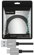 KRUGER&MATZ NABÍJACÍ KÁBEL USB - USB TYP C 10 GBPS 0,5M 50CM 15W VÝKONNÝ