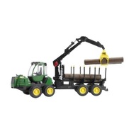 Toy traktor John Deere s prívesom + 4 polená