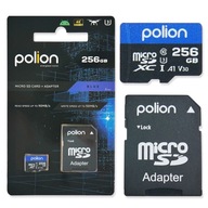 256GB C10/U3/V30 4K microSD karta + SD adaptér