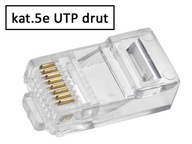 Zástrčka RJ45 UTP cat.5e, krútená dvojlinka, drôt AWG24-27, 100 ks.