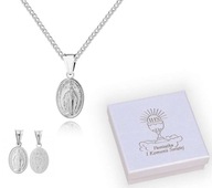 COMMUNION Miraculous Medal Strieborná retiazka s medailónom 45 cm MEDALIK LM39X