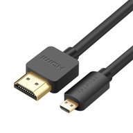 UZELENÝ ZLATÝ KÁBEL MICRO HDMI TO HDMI 2.0 FULL HD 4K 60HZ 3D KÁBEL 1M