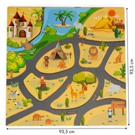 VZDELÁVACIA PENOVÁ PODLOŽKA PRE DETI PUZZZLE SAFARI 93x93cm