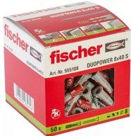 Hmoždinky FISCHER duopower 8x40 S 50 kusov