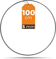 STRIEBORNÝ Kovový makramé kruh 100cm 5mm HRUBÝ DRÔT