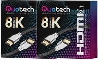 2x HDMI 2.1 Ultra High Speed ​​​​8K Quotech kábel 0,5 m