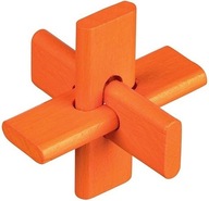 ORANŽOVÉ drevené logické puzzle GOKI 6+