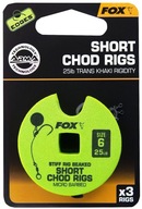 Fox Chod Rigs Short 25lb č.6 5cm (3 ks)