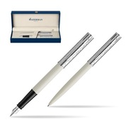 Waterman Plniace pero+guľôčkové pero Allure Deluxe White