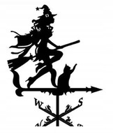 Kovová korouhvička Black Witch Weathervane