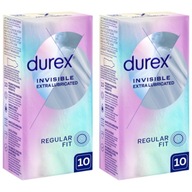 DUREX INVISIBLE EXTRA LUBE tenké kondómy, dodatočne lubrikované, 20 ks.