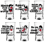 Poháre na vodku s potlačou Humor Smileys X 25ml