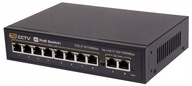 Switch 8x PoE 802.3af, 2x UPLINK 1000 Mbps