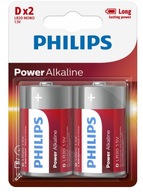 Alkalické batérie D Philips Power Alkaline x2 ks