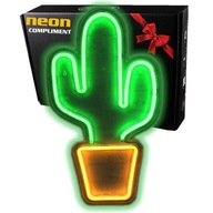 Veľká LED nástenná dekorácia Neon Cactus