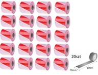 VÝSTRAŽNÁ PÁSKA 70mm/100m biela a červená 7cm 20ks na oplotenie výkopov