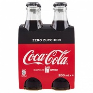 Coca Cola nulová fľaša 4x200 ml talianske sklo bez cukru