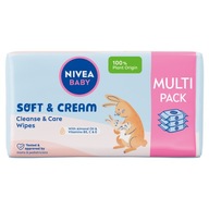 Nivea Baby Soft & Cream biologicky odbúrateľné obrúsky 4 x 57 ks.