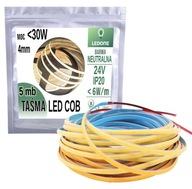 COB LED pásik 4mm 24V neónová linka neutrálna biela 5mb