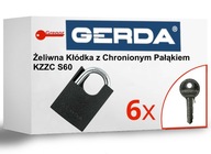 Visiaci zámok GERDA proti vlámaniu KZZC 60 + 6 kľúčov