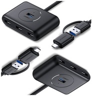 UZELENÝ MULTIFUNKČNÝ ROZBOČOVAČ 4V1 USB-C - 4XUSB 3.0 5GB/S 1M ČIERNA