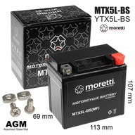 BATÉRIA GÉLOVÁ MTX5L-BS YTX5L-BS 5Ah MORETTI