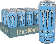 12 x MONSTER ENERGY ULTRA BLUE 500ML BEZ CUKRU