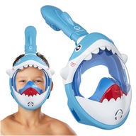 POTÁPAČSKÁ MASKA S TUBOVOU PANORAMICKOU PLNOU TVÁROU SHARK KIDS