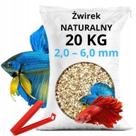 Akvarijný štrk 2,0-6,0 mm prírodný akvarijný štrk s CERTIFIKÁTOM 20 KG