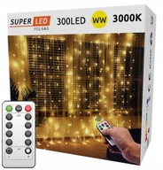 SVETELNÁ ZÁPONA girlanda Svietidlá 300 LED 3x3m USB káble OVLÁDANIE DIAĽK.