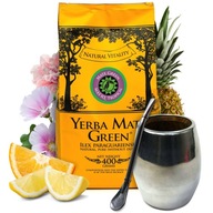 Yerba Mate Green Mas IQ Tropical set 400g MEGA PALO Santo BOMBILLA