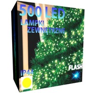 VIANOČNÉ LAMPY 500 LED VONKAJŠIE PEVNÉ + BLESK WW