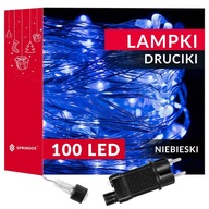 100LED MIKRO MODRÉ DRÔTOVÉ LAMPY