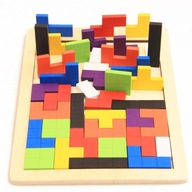 PUZZLE DREVENÉ BLOKY TETRIS PUZZLE 40 KUS.