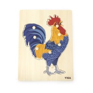 Viga 44610 Puzzle na podložke s rúčkami - Kohút