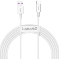 Kábel 2m Baseus USB-USB-C TypC PD QC 66W 6A biely