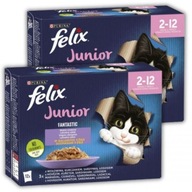 Felix Fantastic Junior mokré krmivo pre mačky BALENIE 24 vrecúšok x 85g