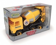 Žltá miešačka na betón 38 cm Middle Truck v krabici Wader