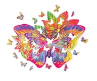 Drevené puzzle pre dospelých, 170 dielikov. Farebné puzzle Premium Butterfly XL