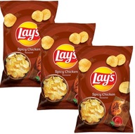 3x LAY'S LAYS Pikantné kuracie zemiakové lupienky 130g